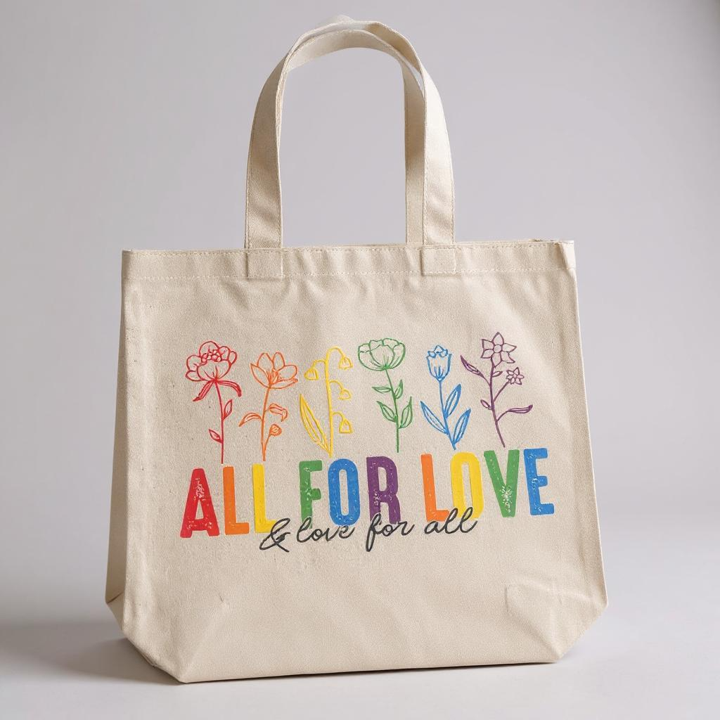 Love For All Rainbow Flower Tote- Spread Love and Positivity