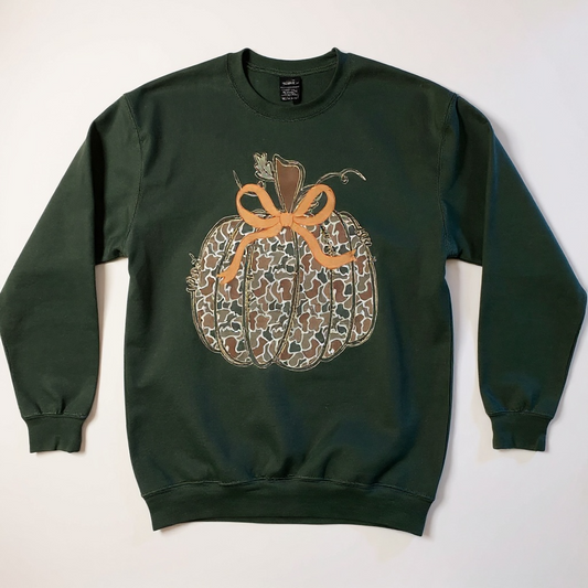 Camo Print Pumpkin Sweatshirt