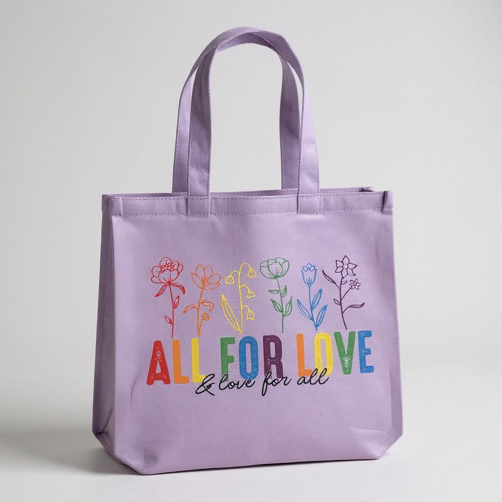 Love For All Rainbow Flower Tote- Spread Love and Positivity