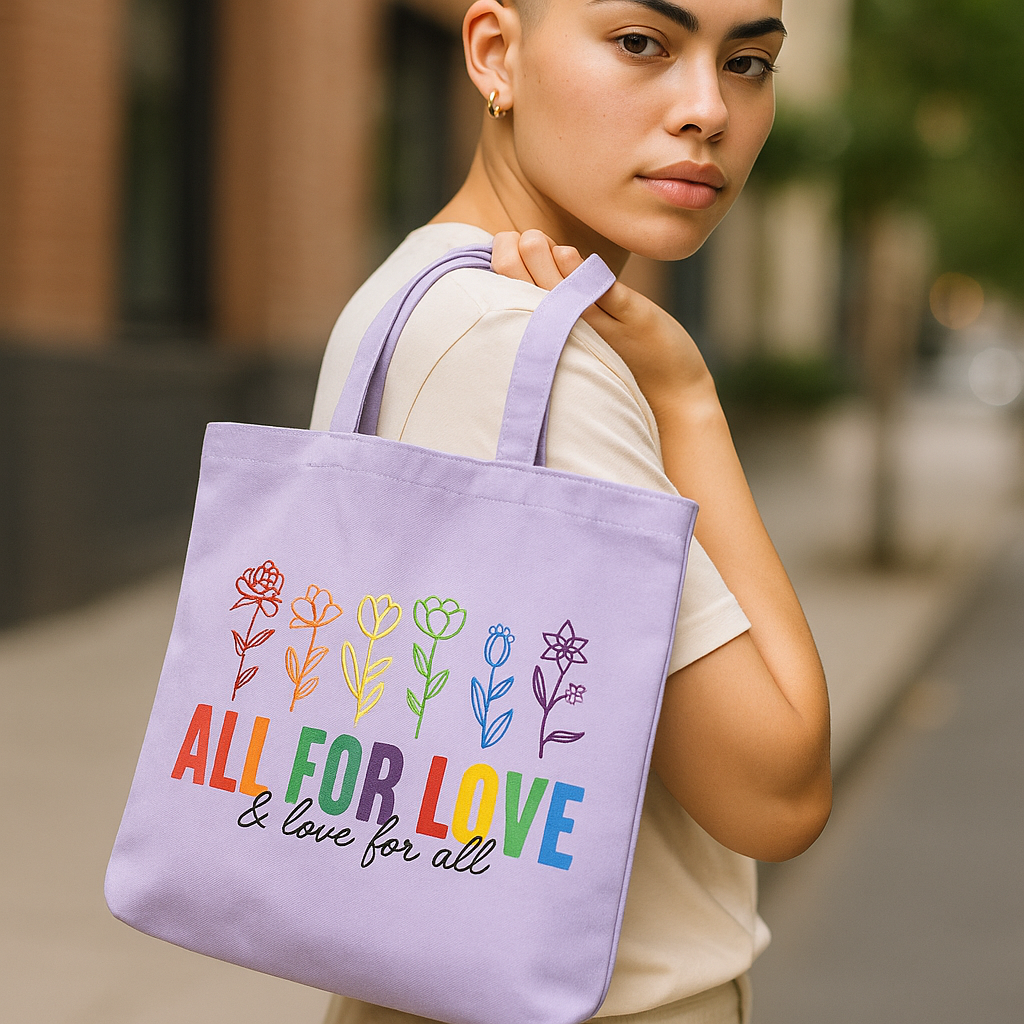 Love For All Rainbow Flower Tote- Spread Love and Positivity