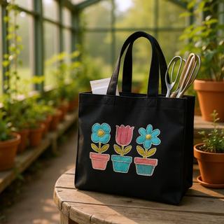 Potted Blooms Tote Bag- Stylish and Practical!